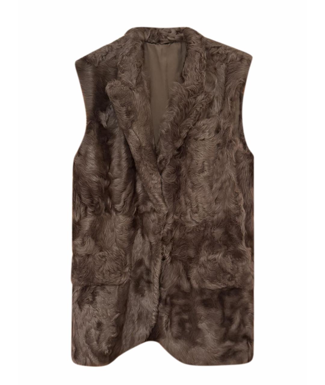 BRUNELLO CUCINELLI Коричневый меховой жилет, фото 1