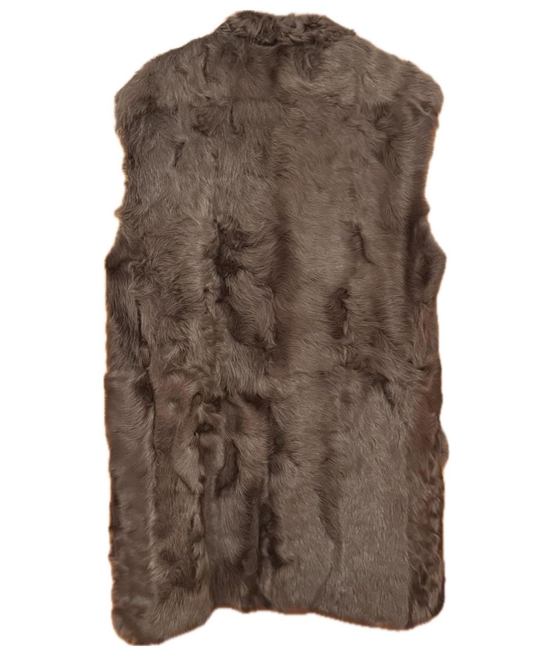 BRUNELLO CUCINELLI Коричневый меховой жилет, фото 2