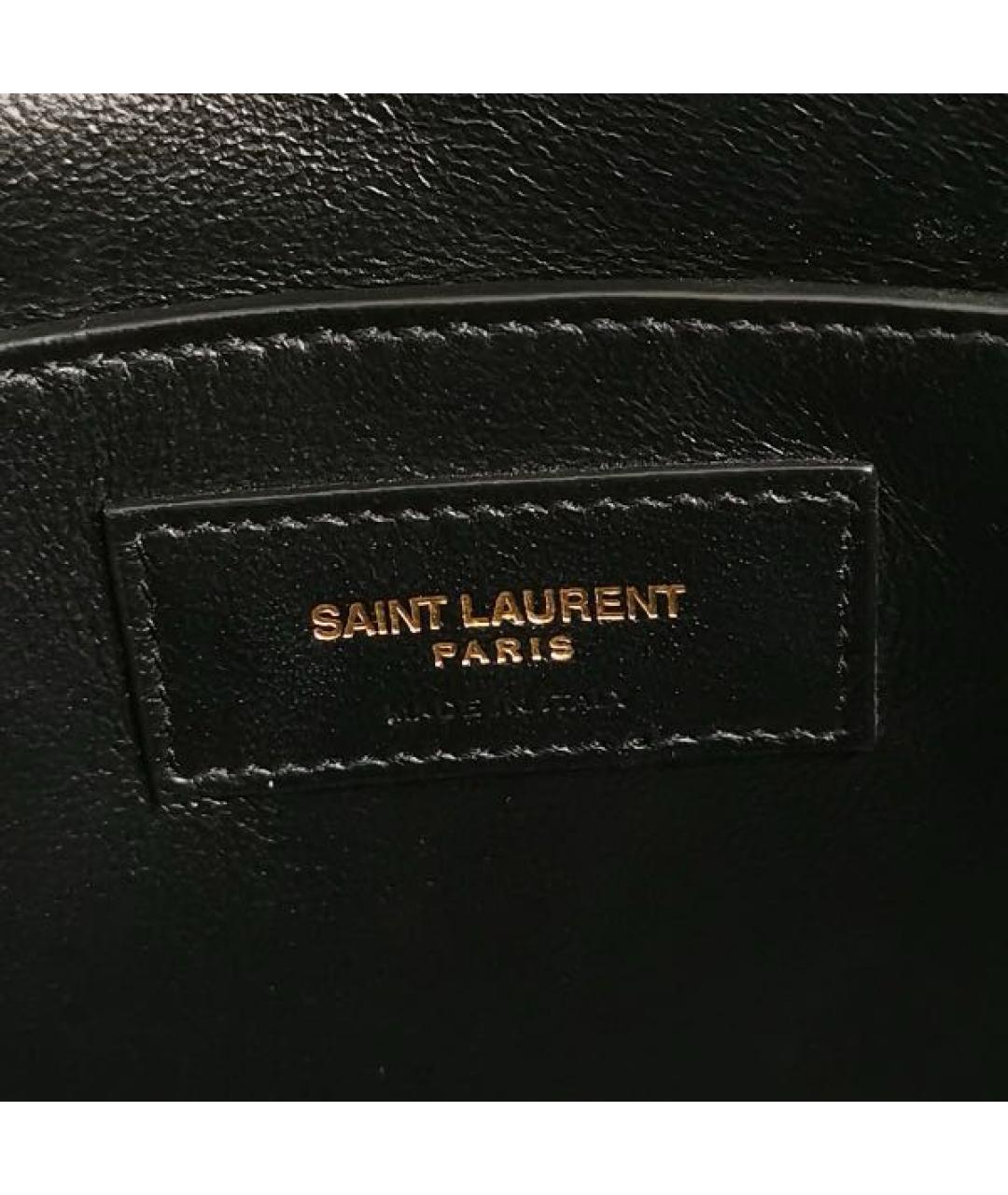 SAINT LAURENT Черная кожаная сумка через плечо, фото 3
