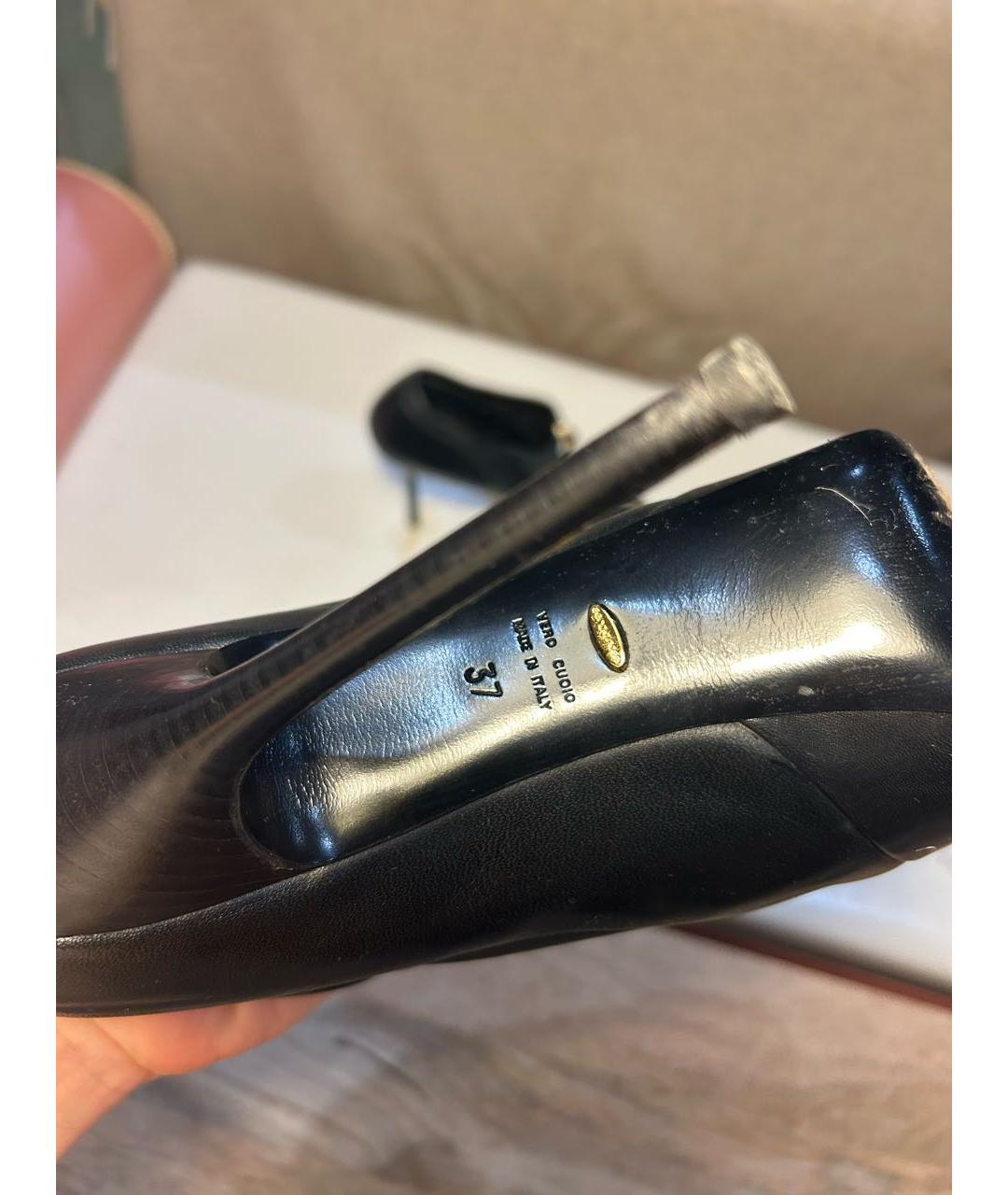 SERGIO ROSSI Черные кожаные ботильоны, фото 4