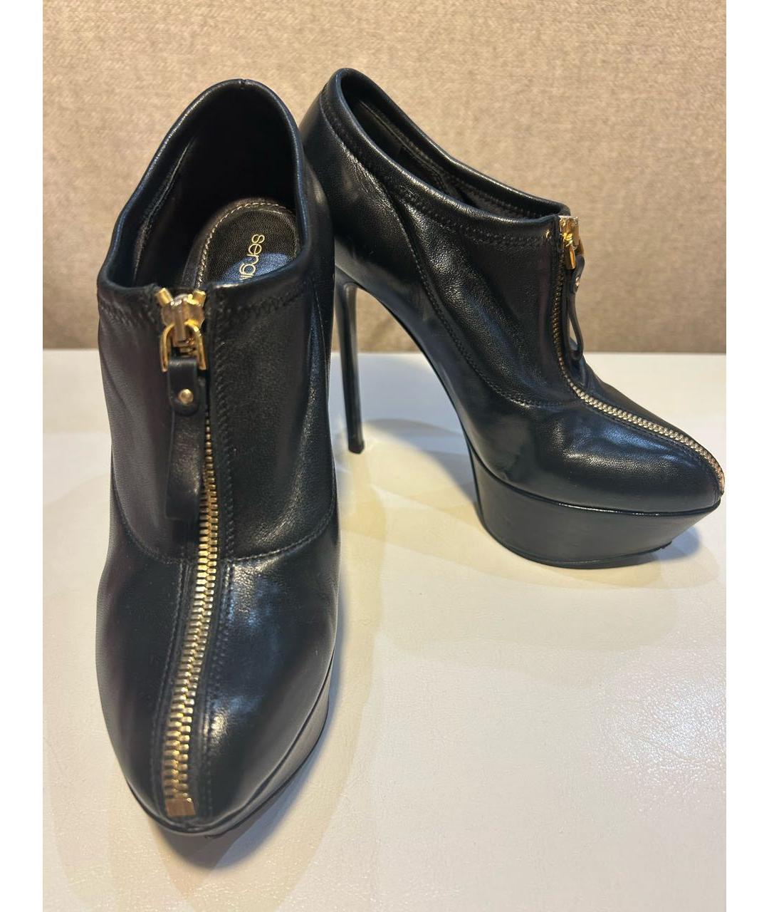 SERGIO ROSSI Черные кожаные ботильоны, фото 2