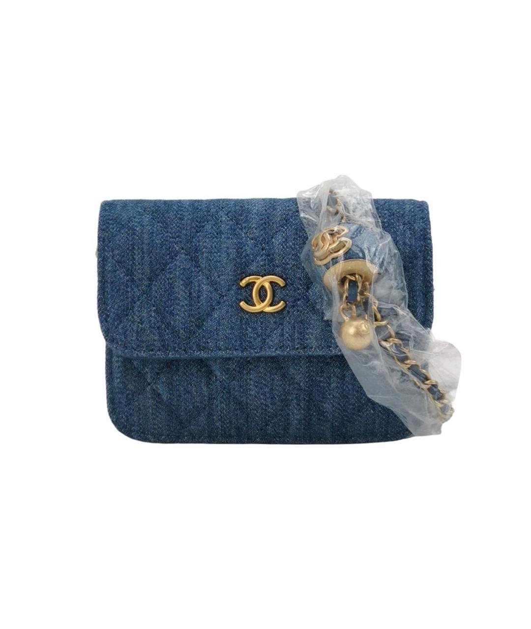 CHANEL Синяя деним сумка через плечо, фото 6