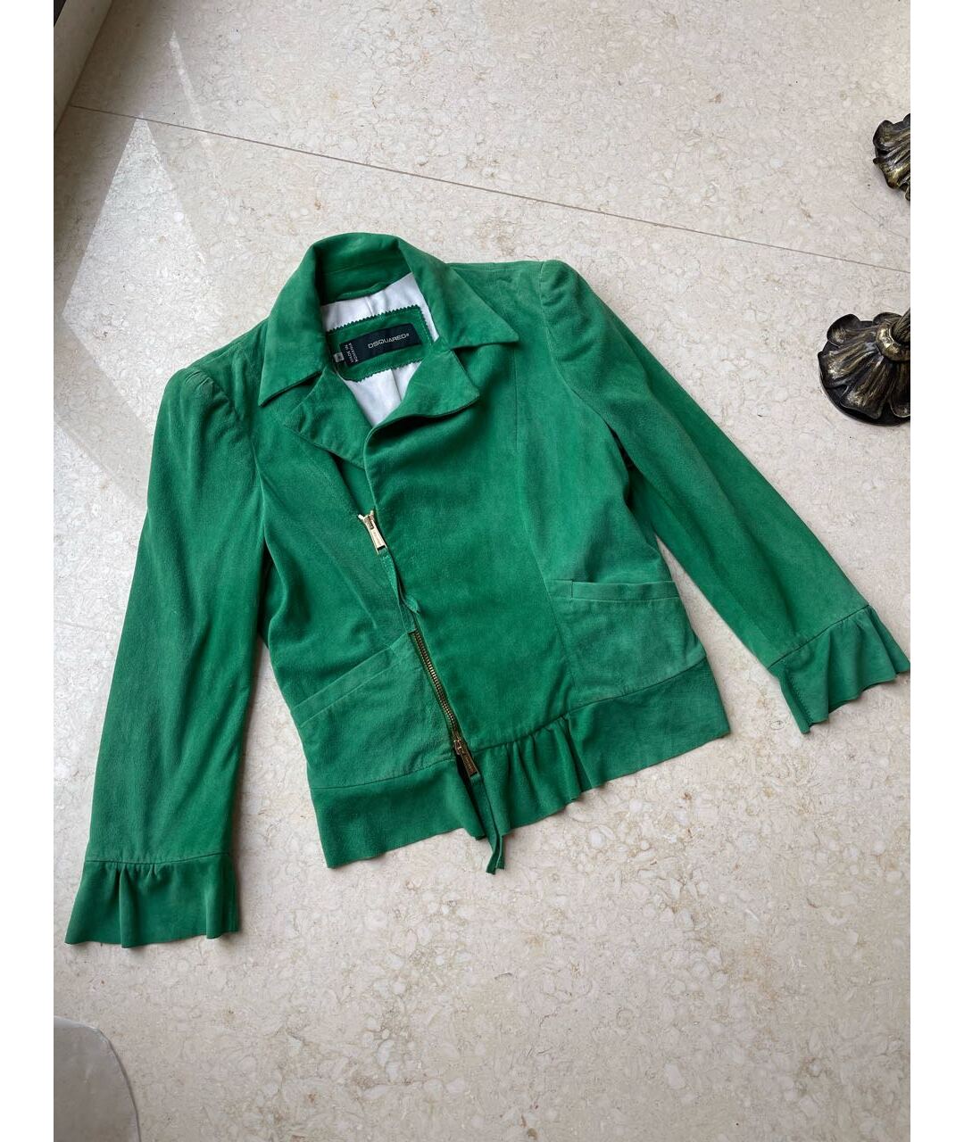 DSQUARED2 Зеленая замшевая куртка, фото 8