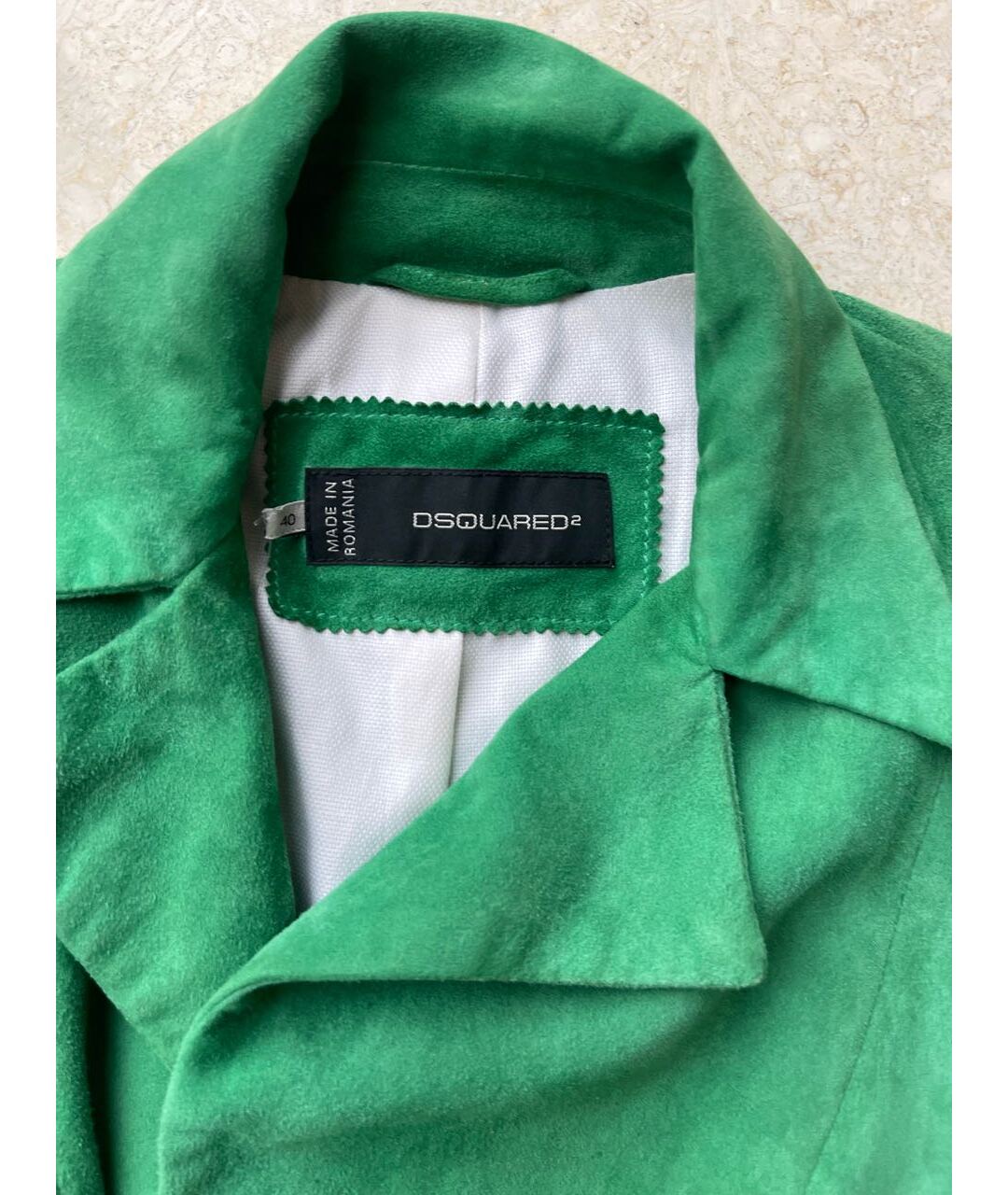 DSQUARED2 Зеленая замшевая куртка, фото 2
