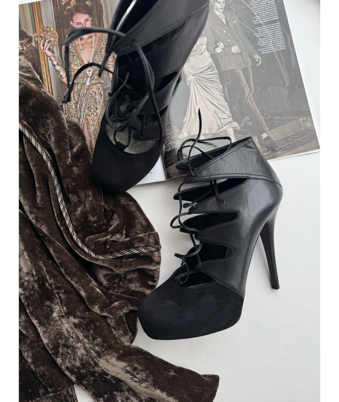 BARBARA BUI Черные кожаные ботильоны, фото 7