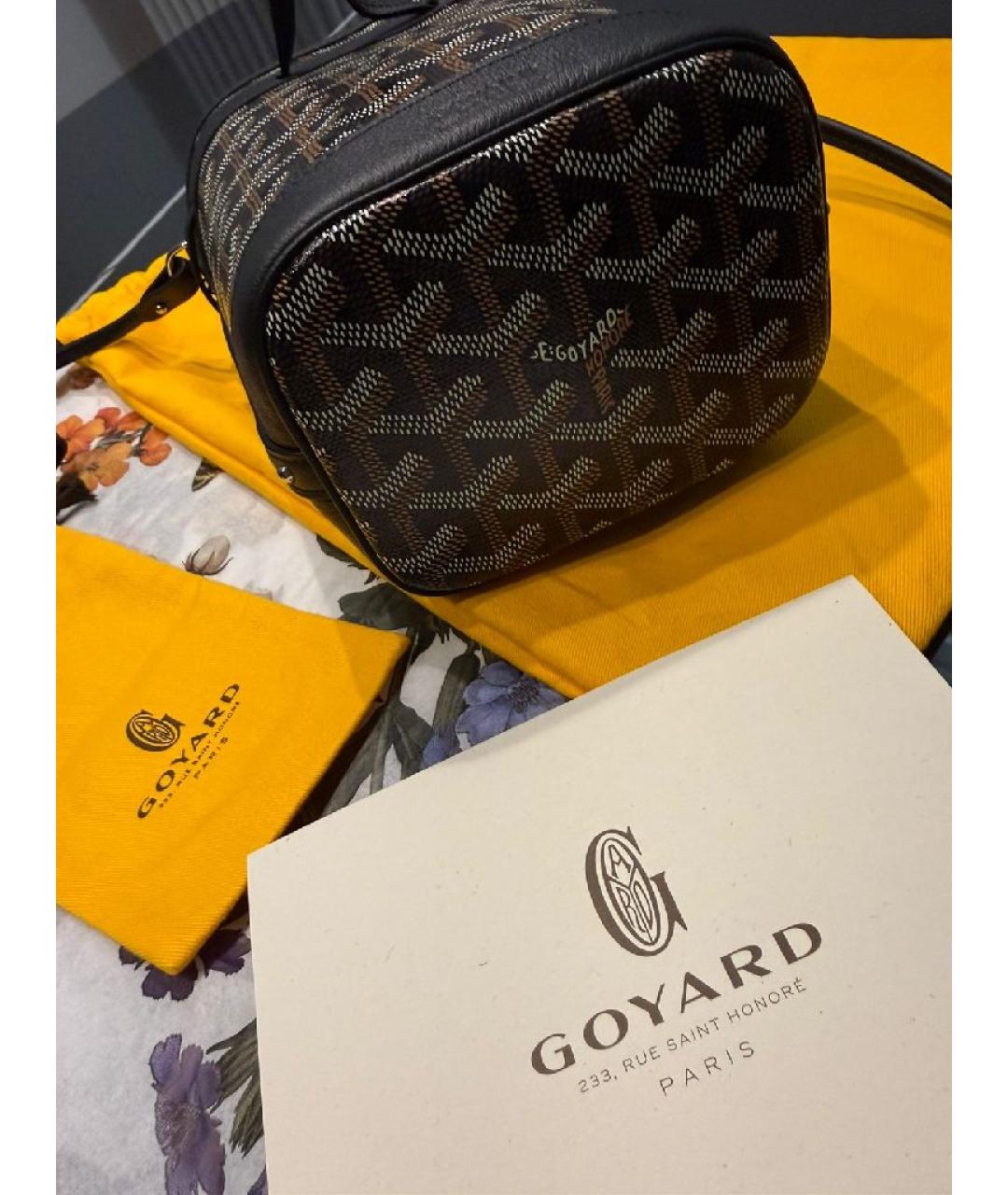 GOYARD Черная кожаная сумка через плечо, фото 6