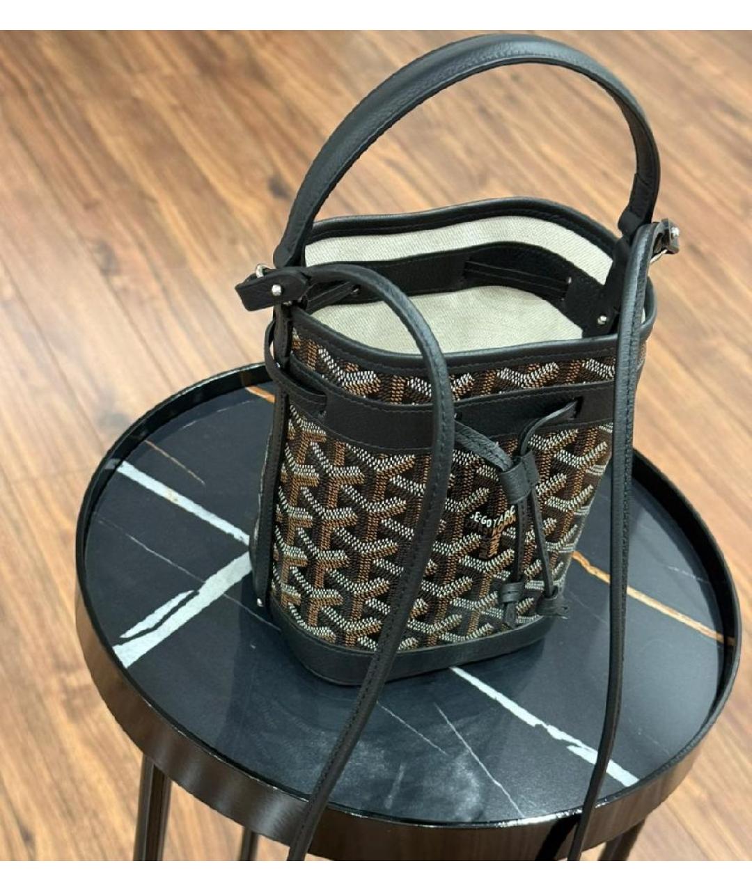 GOYARD Черная кожаная сумка через плечо, фото 9