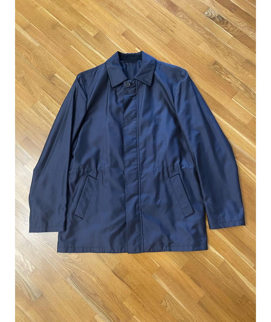 BRIONI Темно-синий шелковый тренч / плащ, фото 9