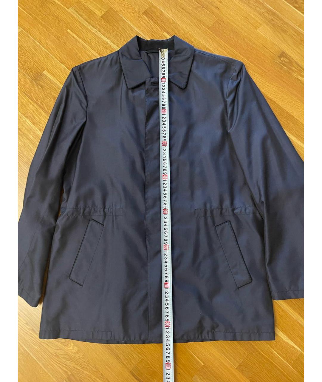 BRIONI Темно-синий шелковый тренч / плащ, фото 4