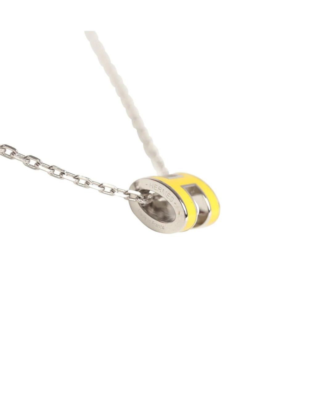HERMES Желтая металлическая подвеска, фото 3