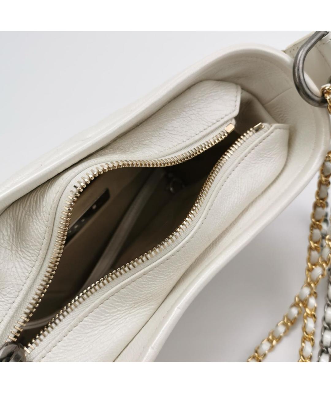 CHANEL Белая кожаная сумка через плечо, фото 3