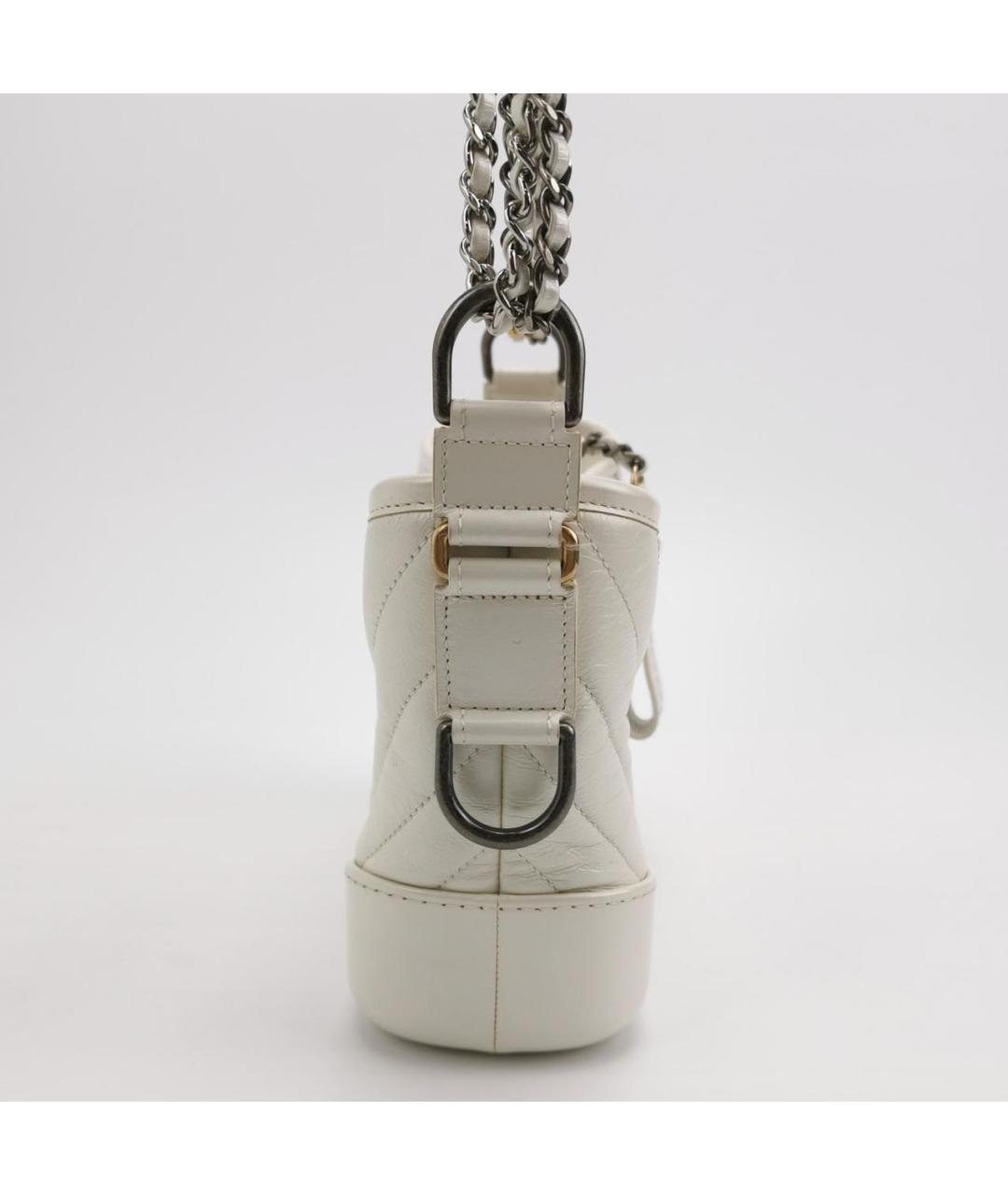 CHANEL Белая кожаная сумка через плечо, фото 5