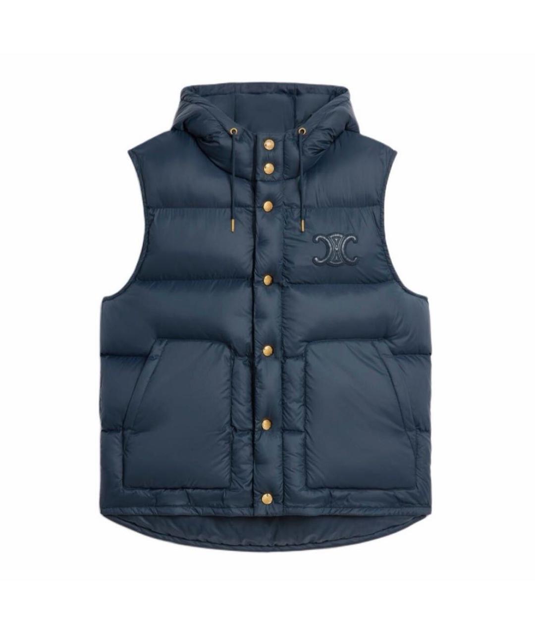 CELINE Темно-синий полиамидовый жилет, фото 7