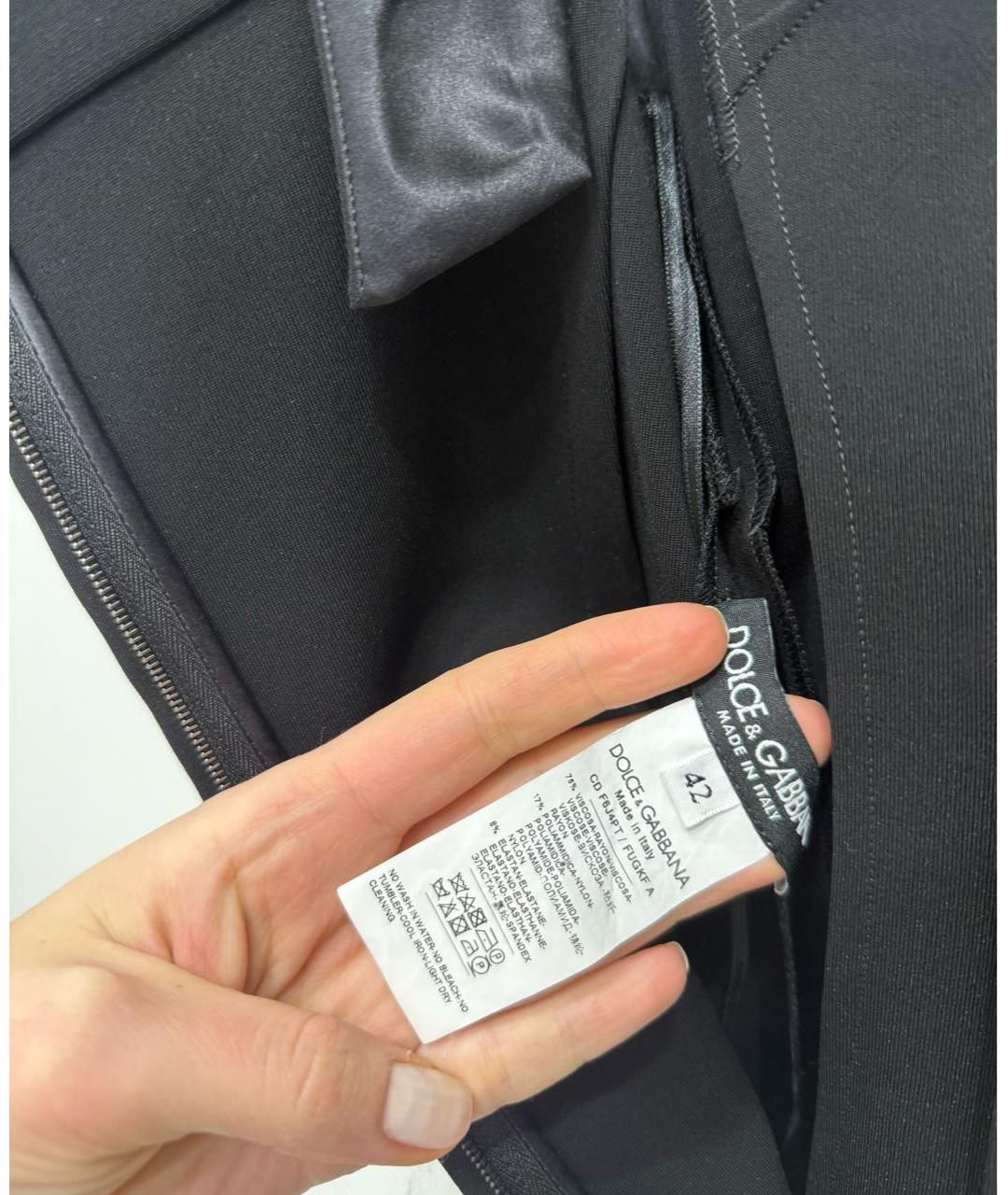 DOLCE&GABBANA Черное вискозное коктейльное платье, фото 7