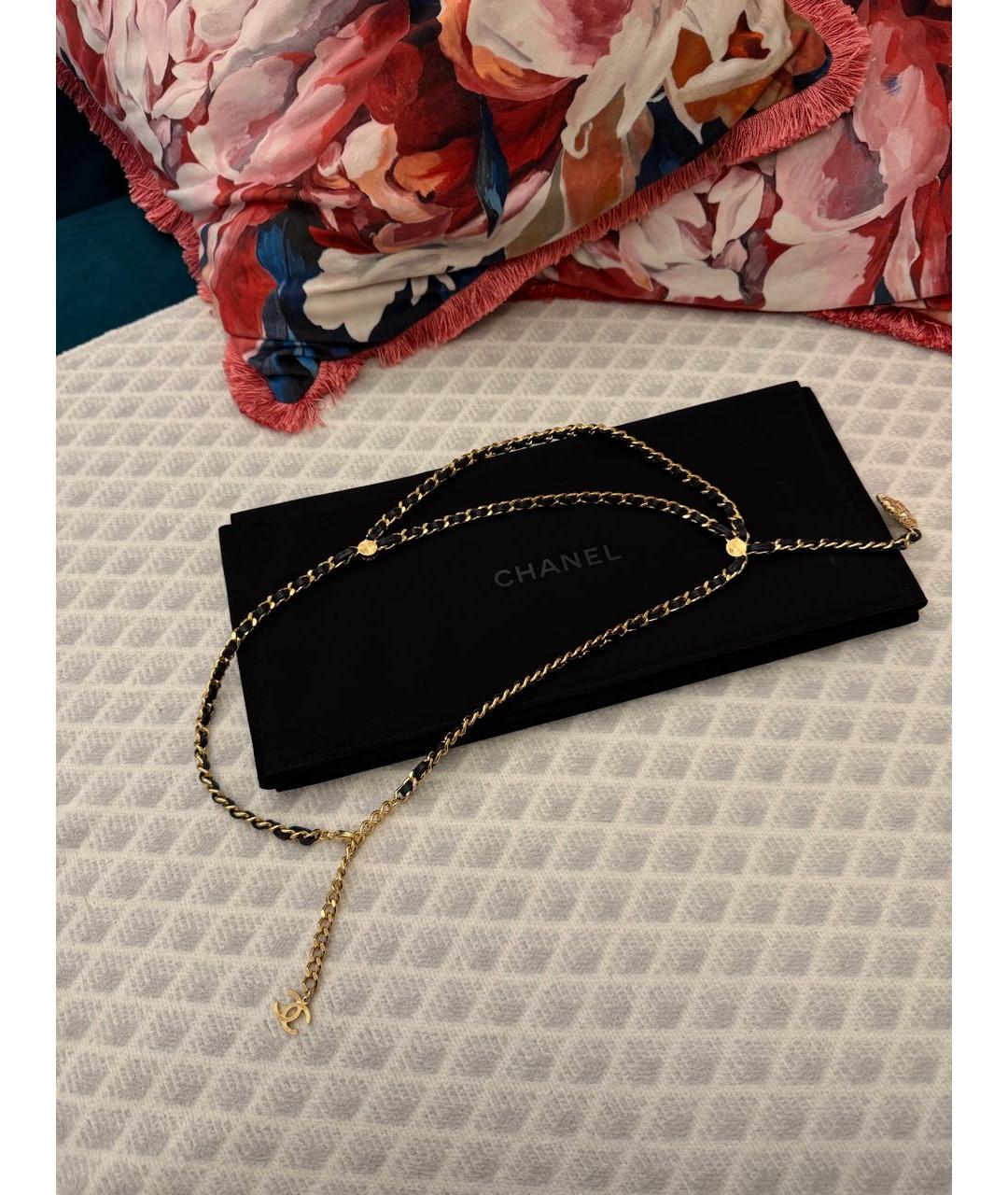 CHANEL Черный кожаный ремень, фото 6