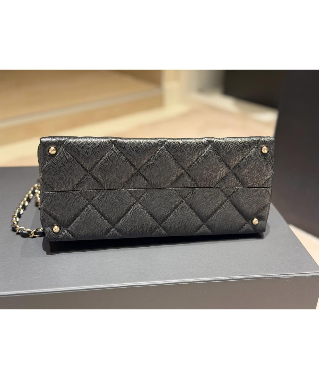 CHANEL Черная кожаная сумка через плечо, фото 8