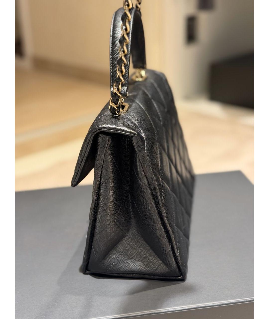 CHANEL Черная кожаная сумка через плечо, фото 7