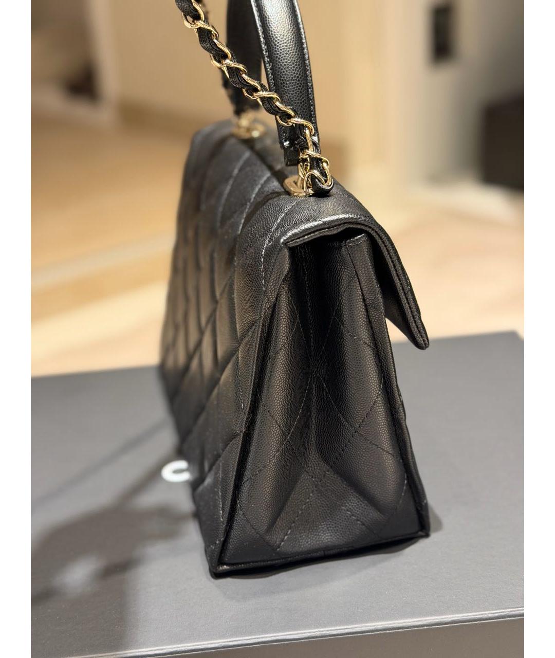 CHANEL Черная кожаная сумка через плечо, фото 6