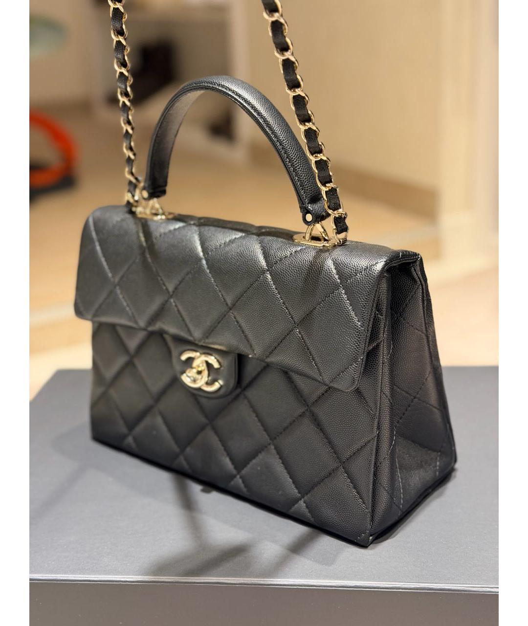 CHANEL Черная кожаная сумка через плечо, фото 3