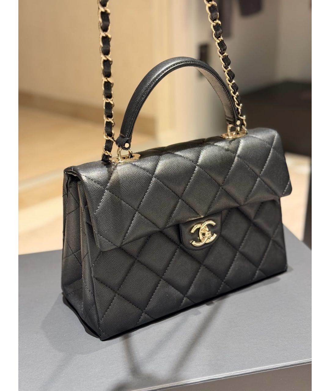 CHANEL Черная кожаная сумка через плечо, фото 2
