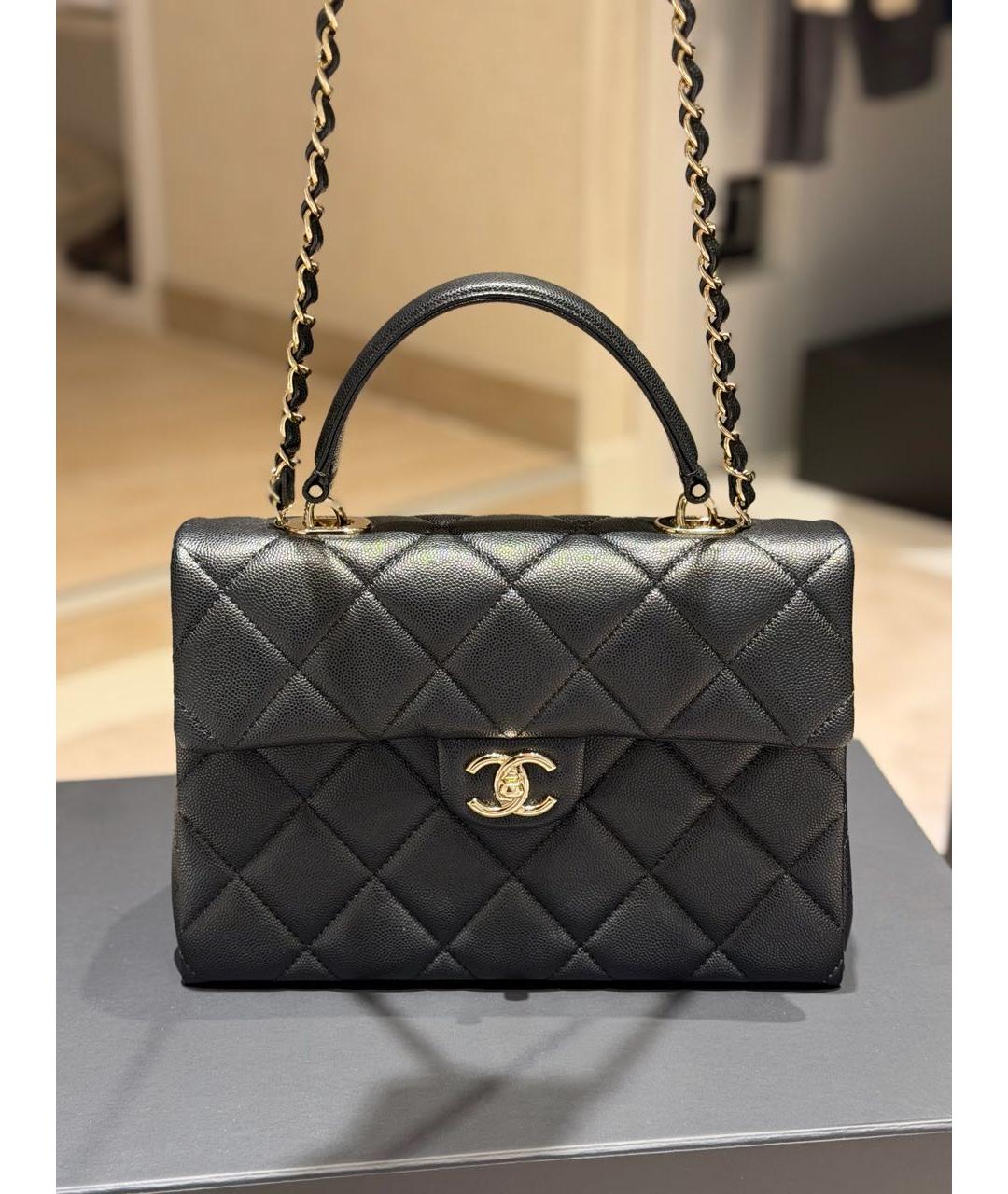 CHANEL Черная кожаная сумка через плечо, фото 9