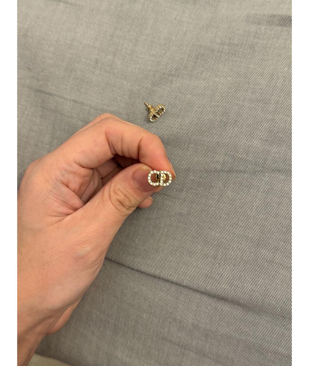 CHRISTIAN DIOR Золотые металлические серьги, фото 2