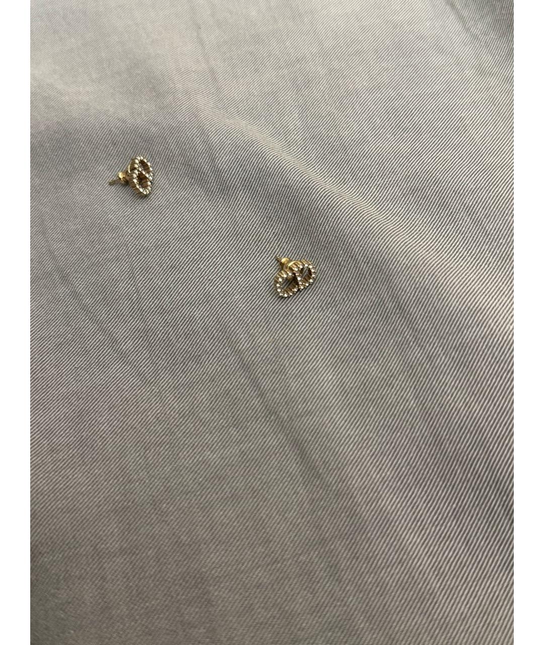 CHRISTIAN DIOR Золотые металлические серьги, фото 5