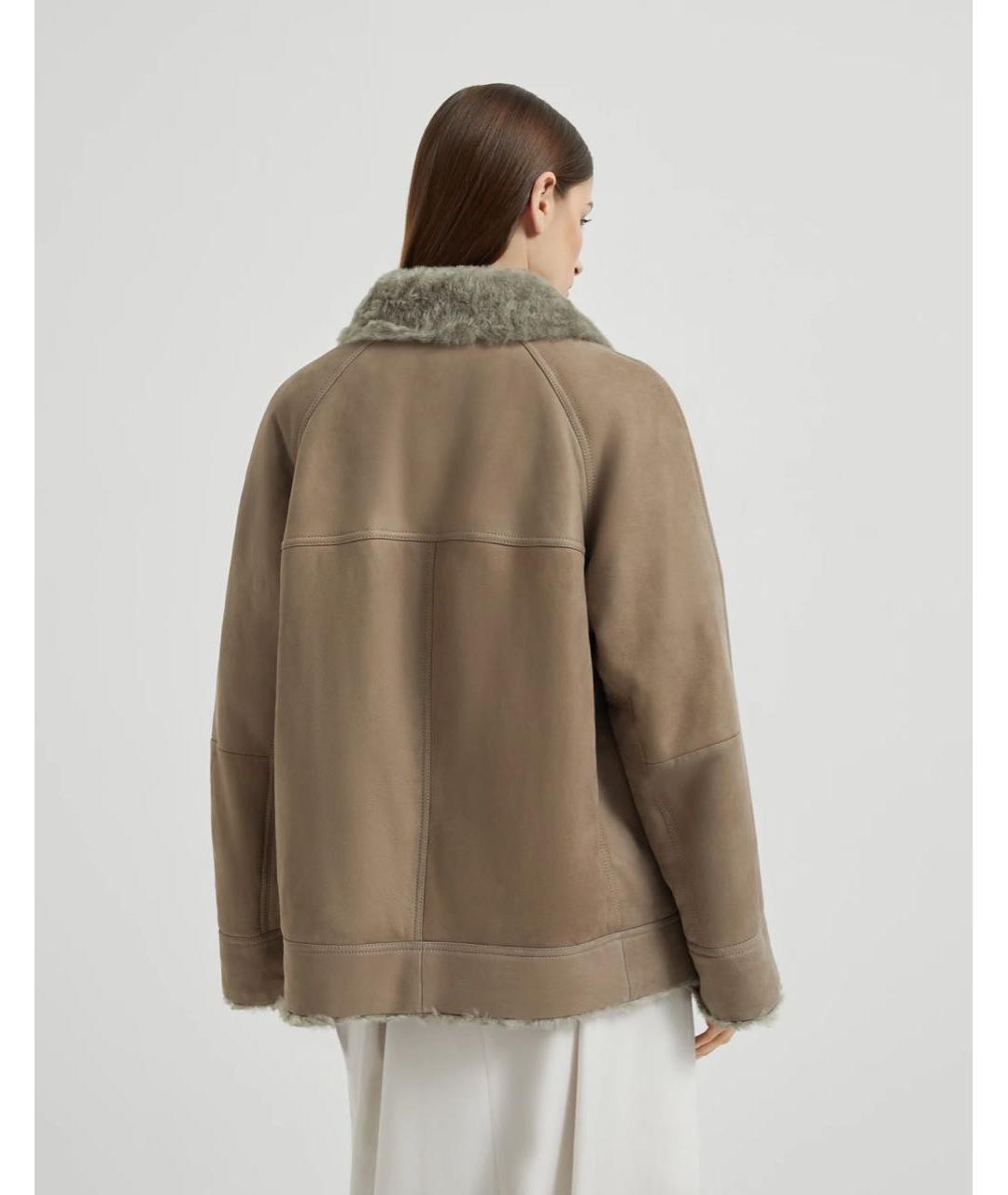 BRUNELLO CUCINELLI Серая меховая дубленка, фото 7