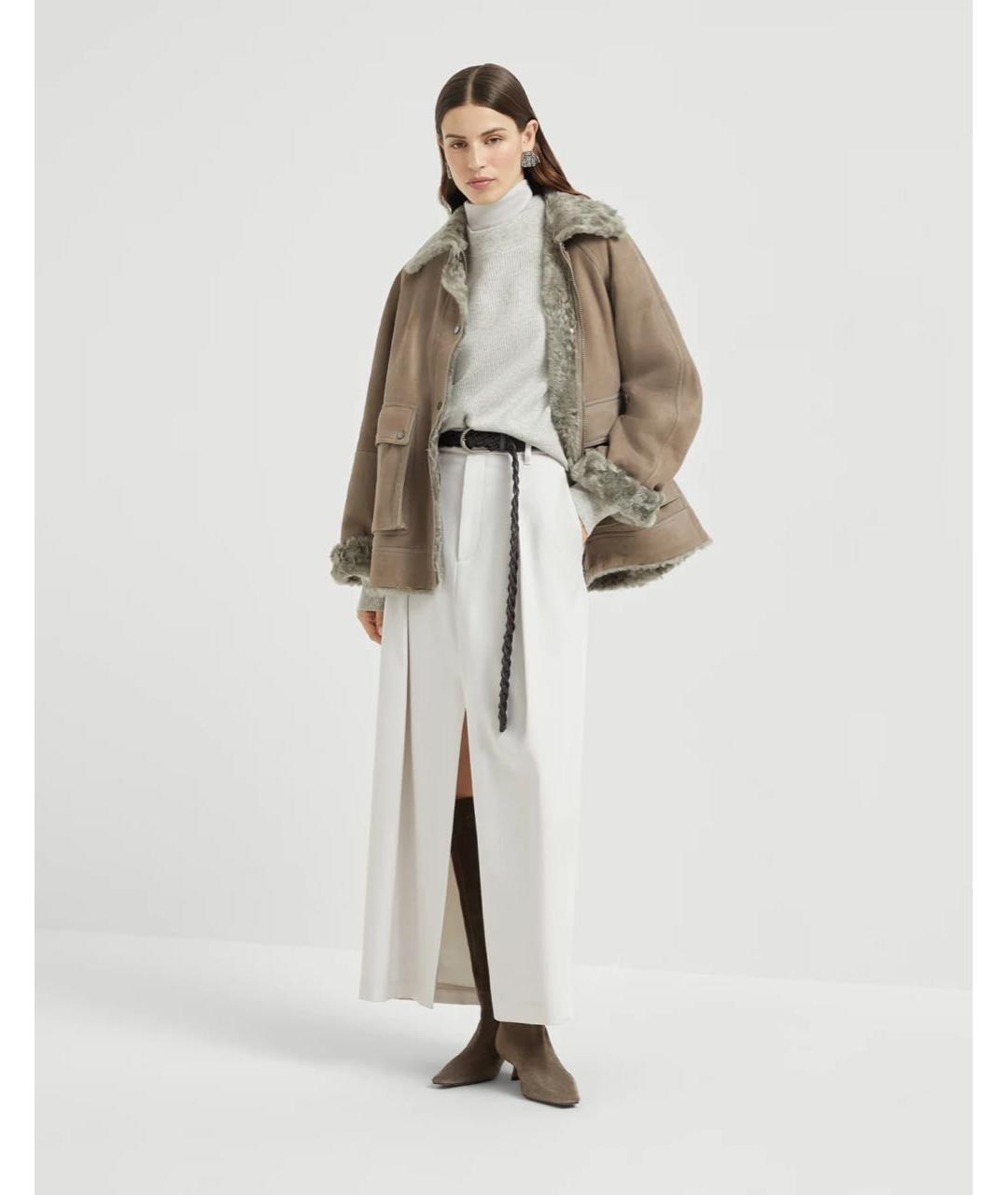 BRUNELLO CUCINELLI Серая меховая дубленка, фото 8