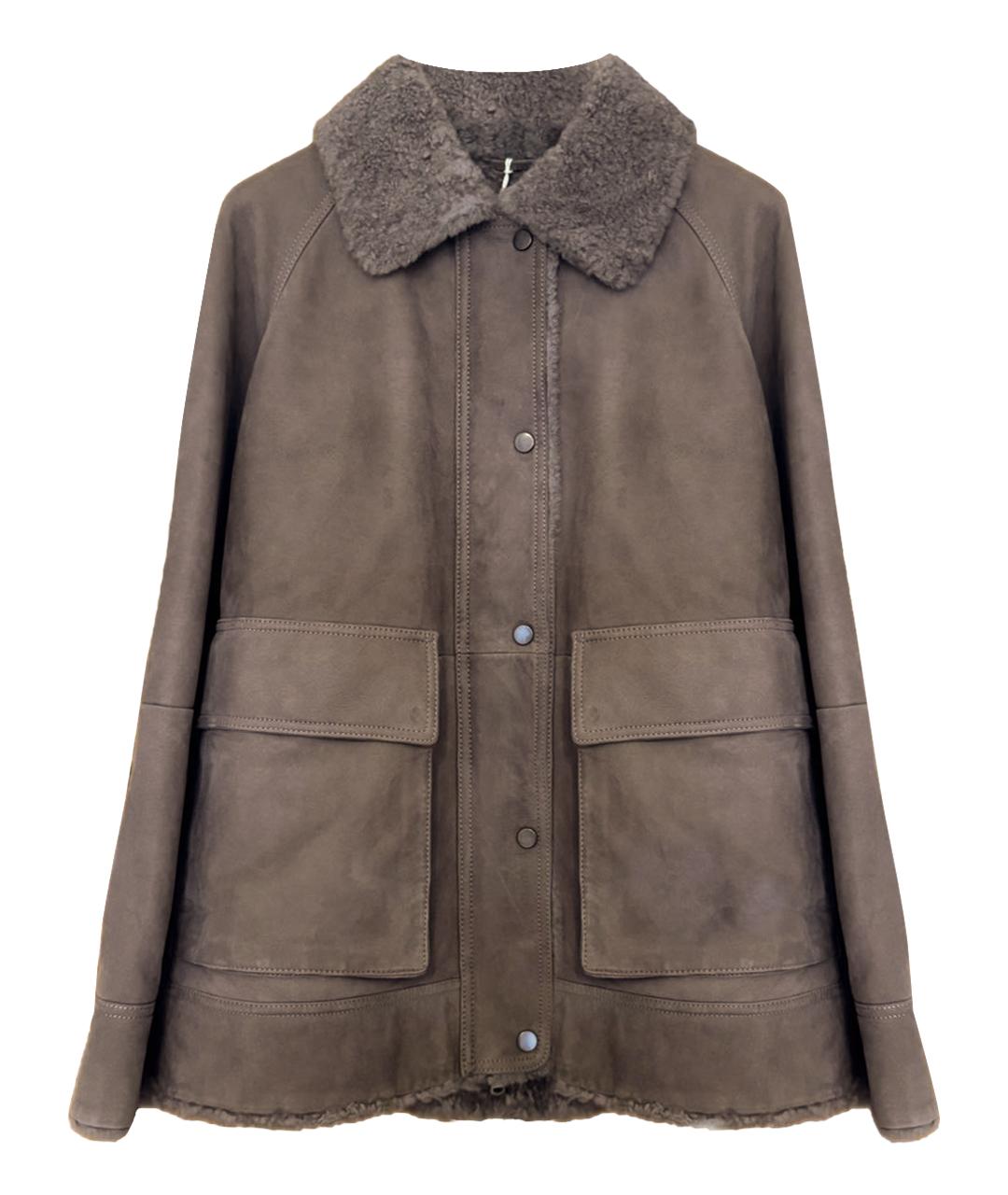 BRUNELLO CUCINELLI Серая меховая дубленка, фото 1