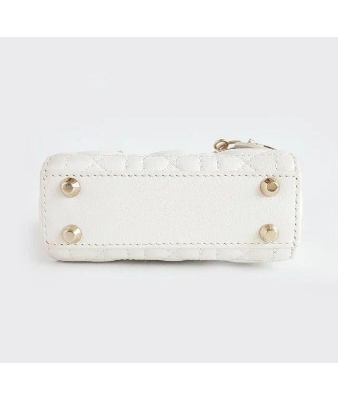 CHRISTIAN DIOR Белая кожаная сумка через плечо, фото 5