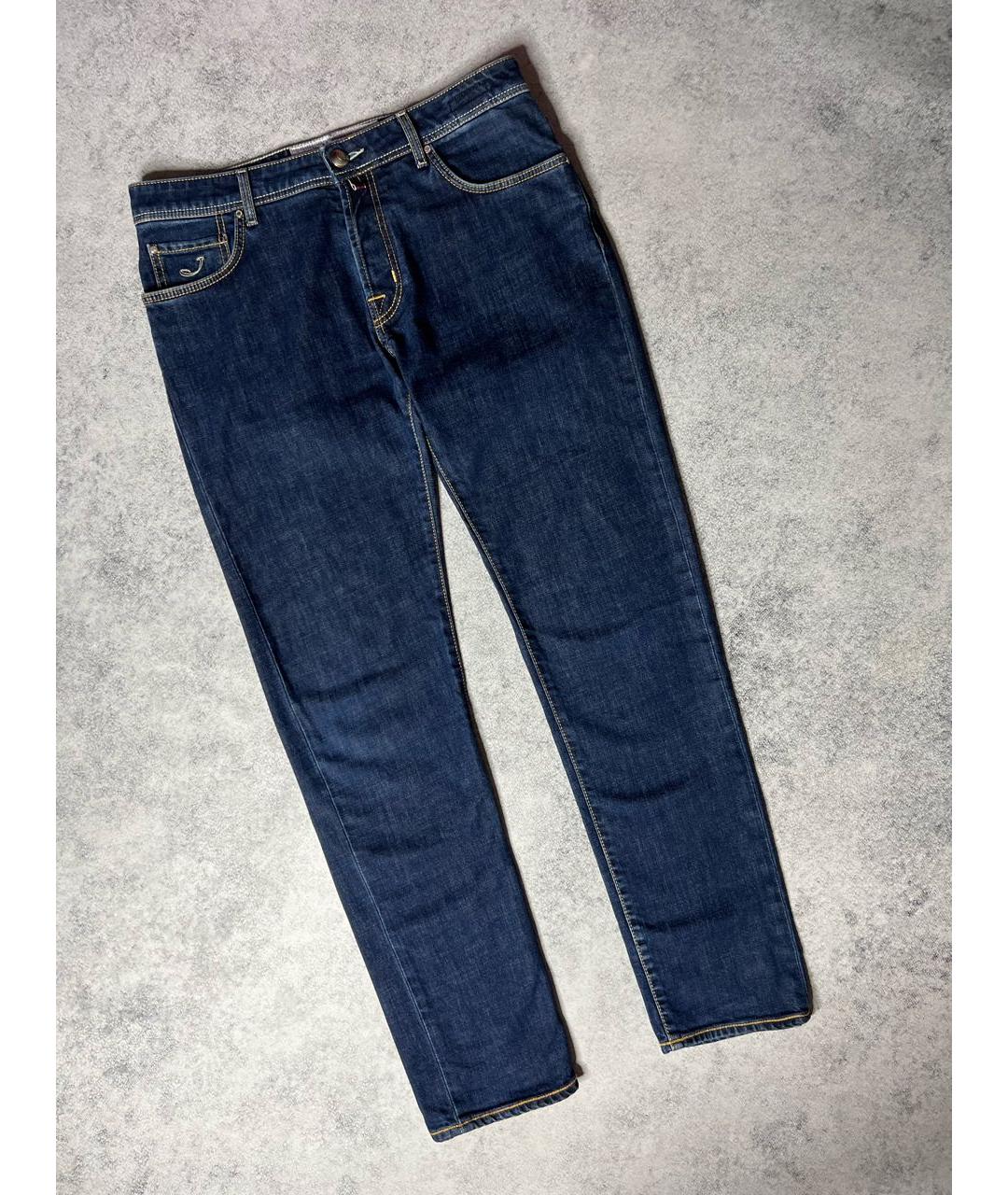 JACOB COHEN Синие хлопко-эластановые джинсы скинни, фото 8