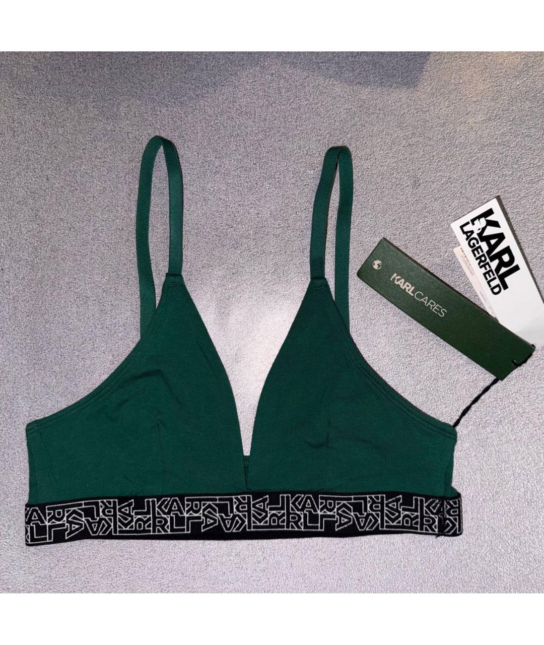KARL LAGERFELD Зеленая хлопковая майка, фото 2