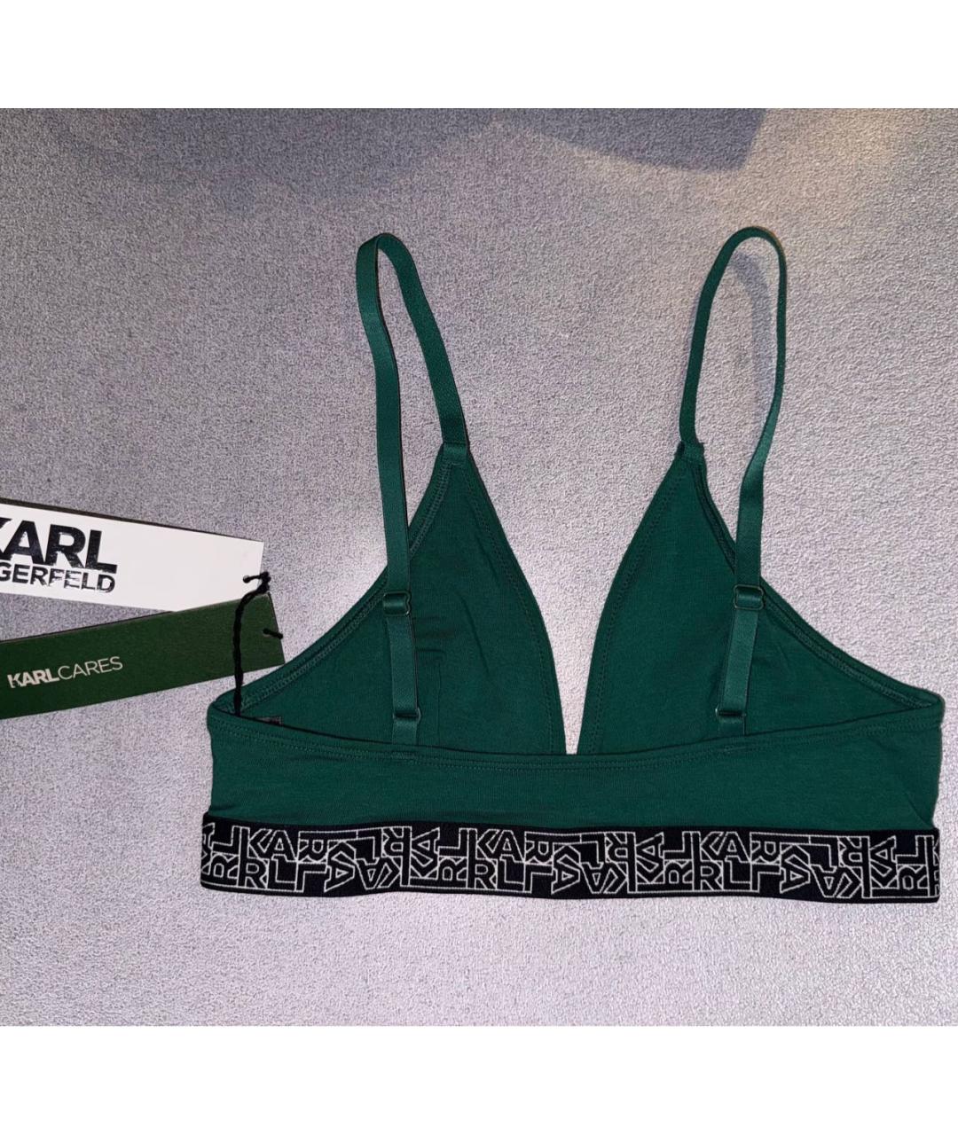 KARL LAGERFELD Зеленая хлопковая майка, фото 3