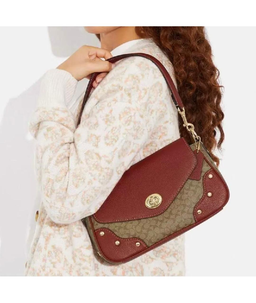 COACH Коричневая сумка через плечо, фото 4