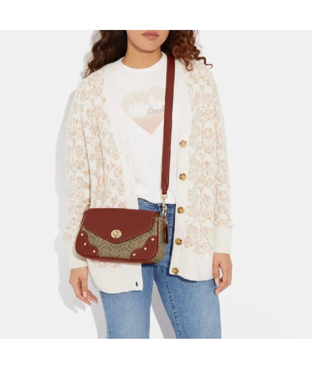 COACH Коричневая сумка через плечо, фото 3