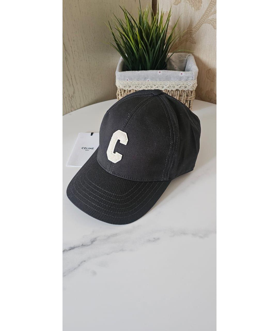CELINE Черная хлопковая кепка, фото 2