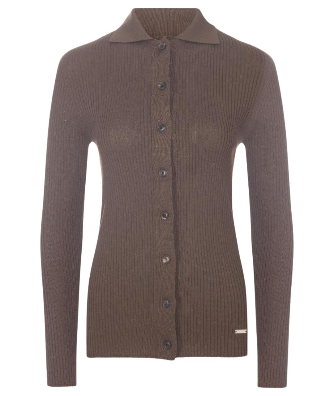 KITON Коричневый шерстяной кардиган, фото 1