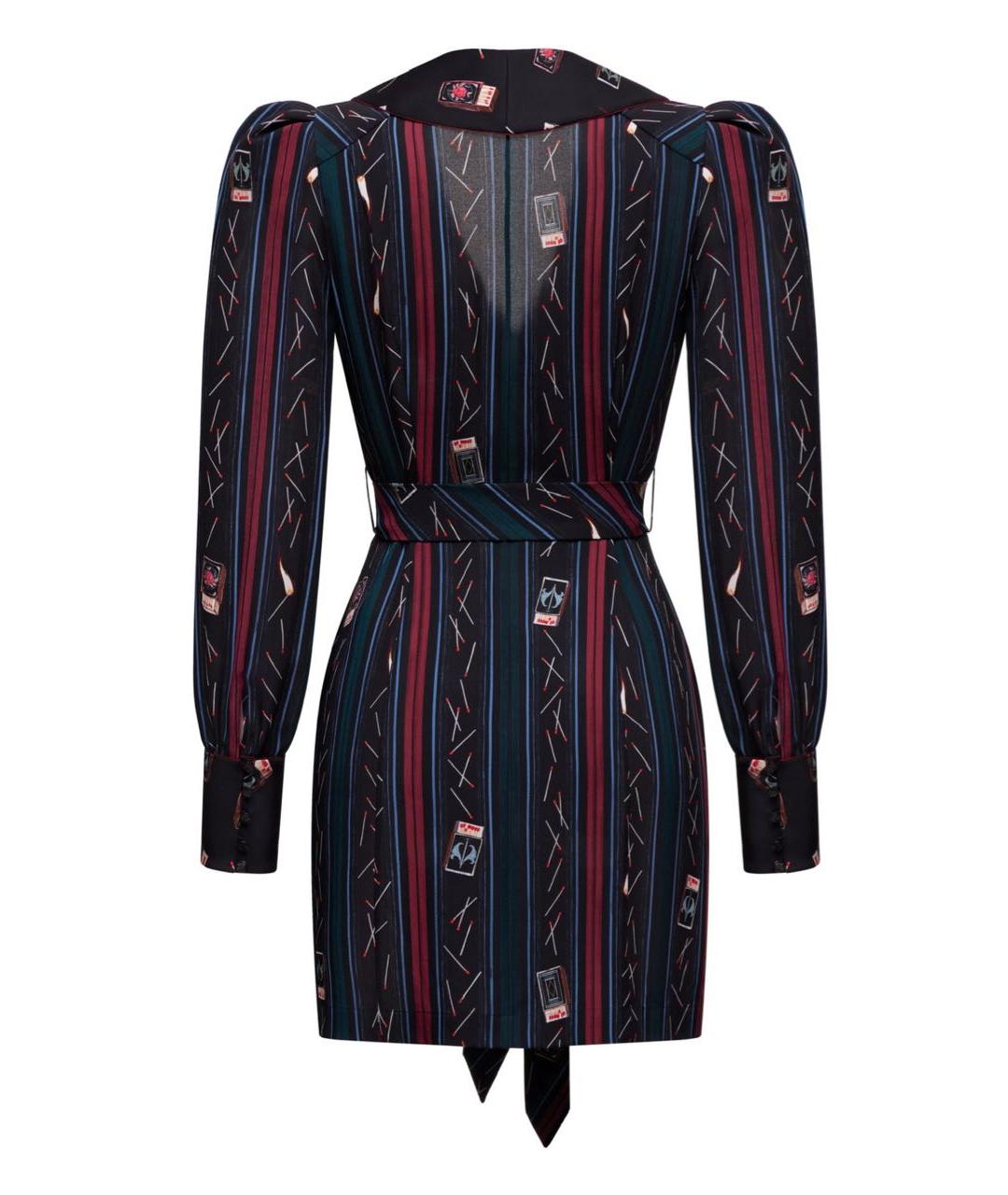 ULYANA SERGEENKO Черное шелковое повседневное платье, фото 2