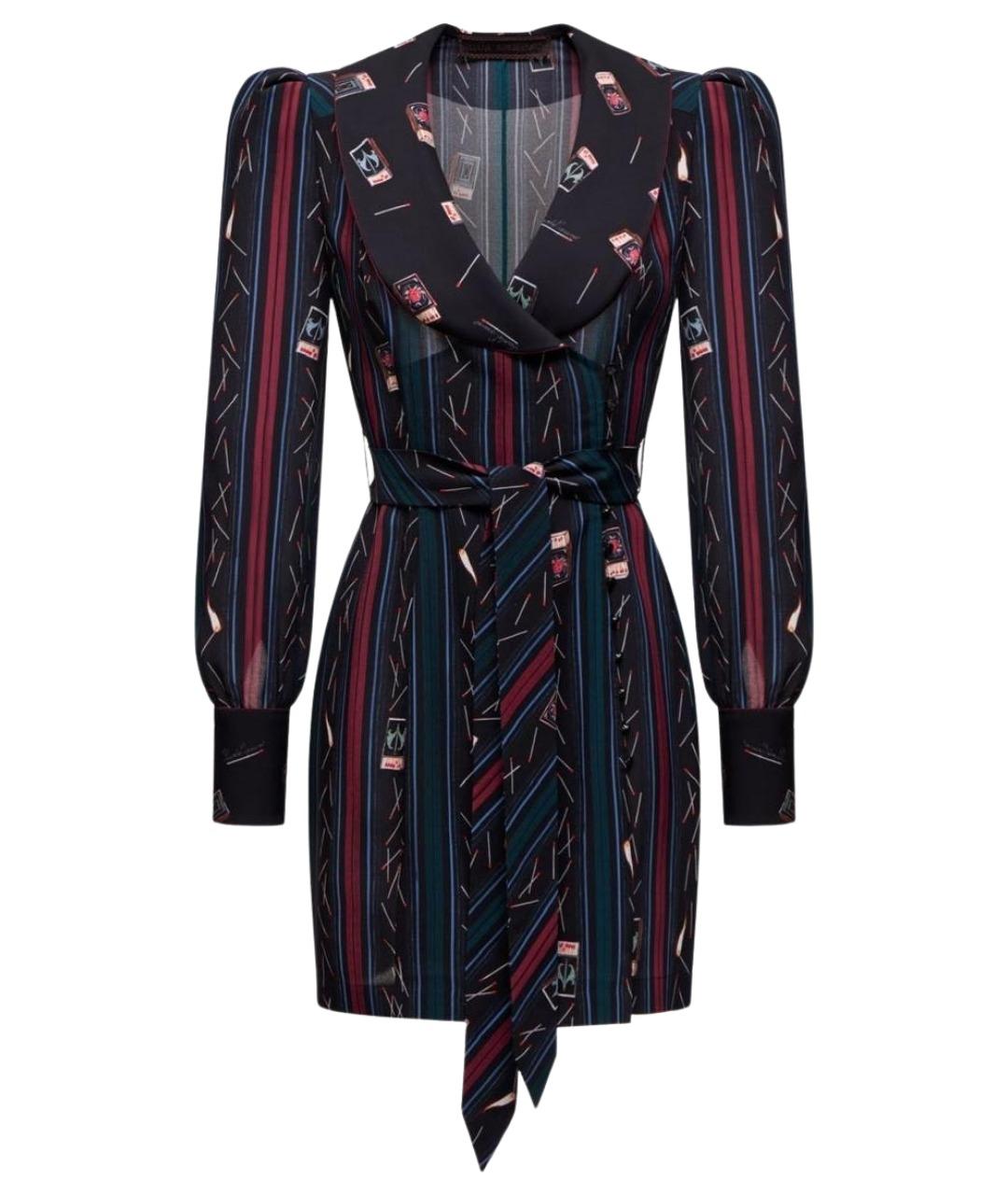 ULYANA SERGEENKO Черное шелковое повседневное платье, фото 1