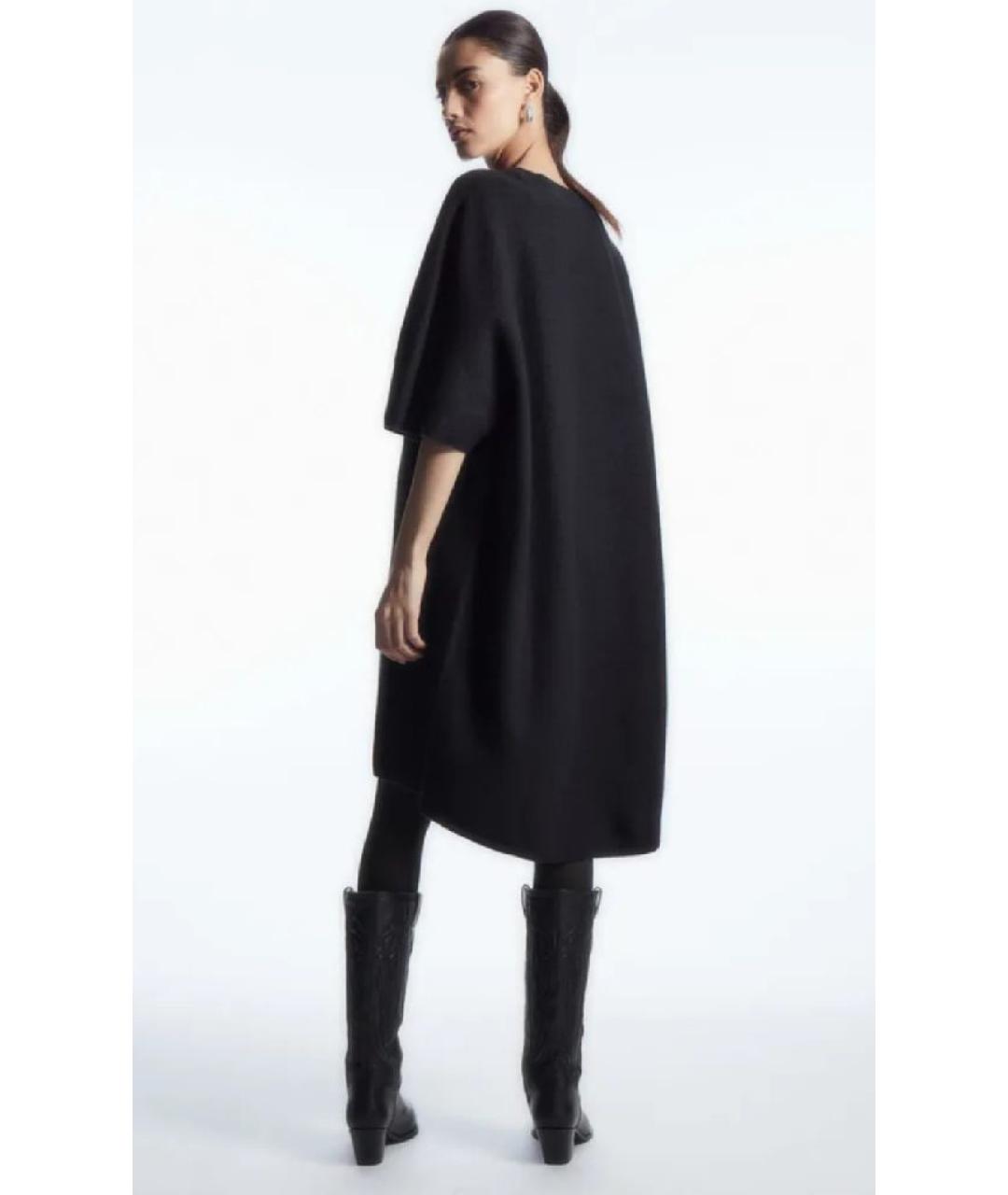 COS Темно-синее шерстяное повседневное платье, фото 4