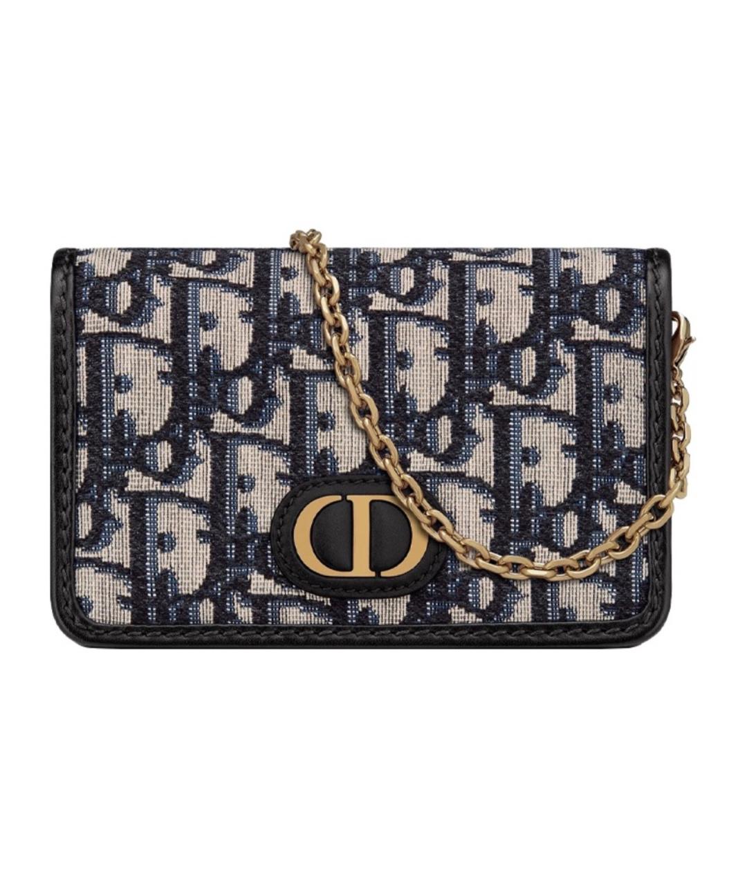 CHRISTIAN DIOR Темно-синяя жаккардовая сумка через плечо, фото 9