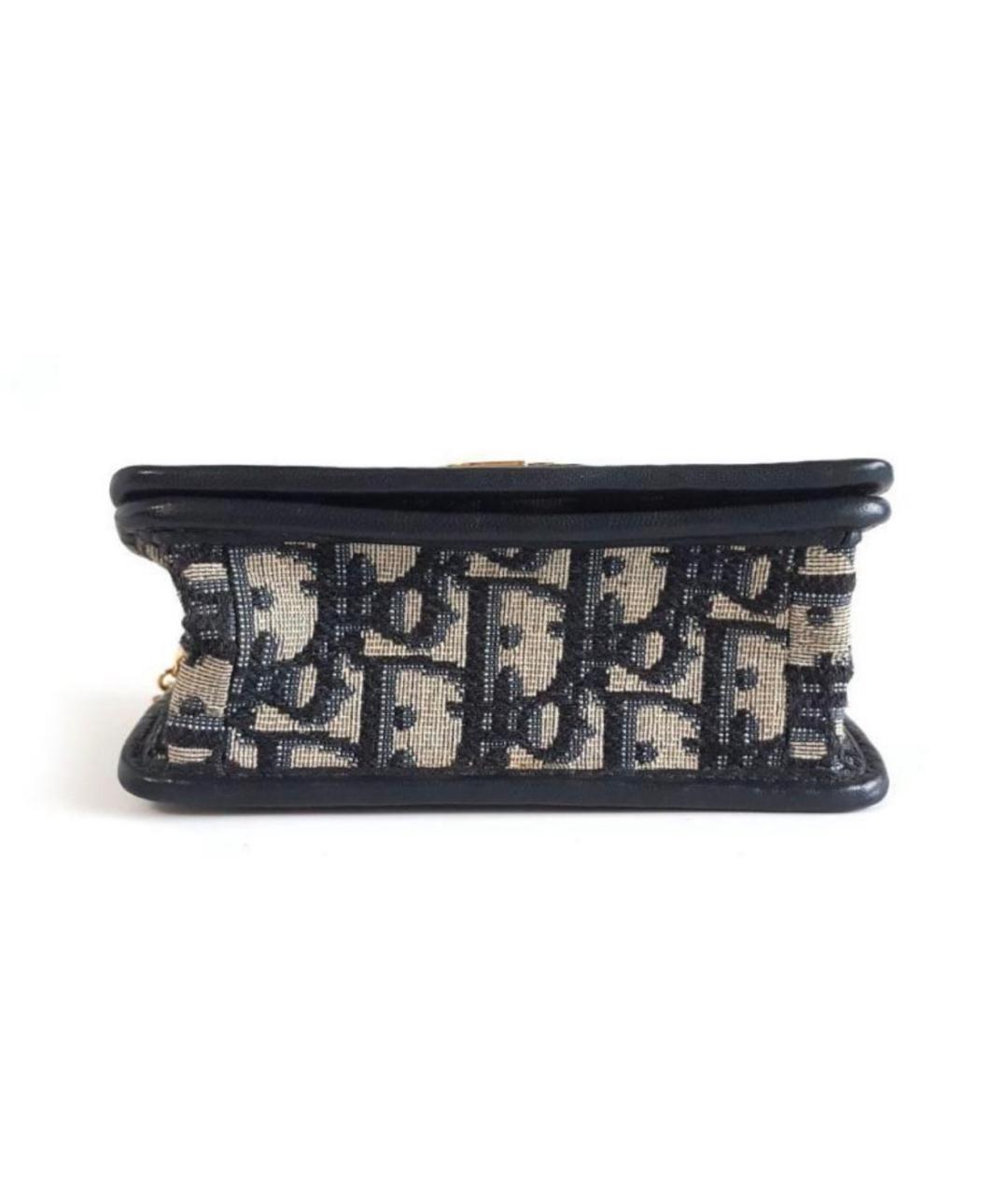 CHRISTIAN DIOR Темно-синяя жаккардовая сумка через плечо, фото 4