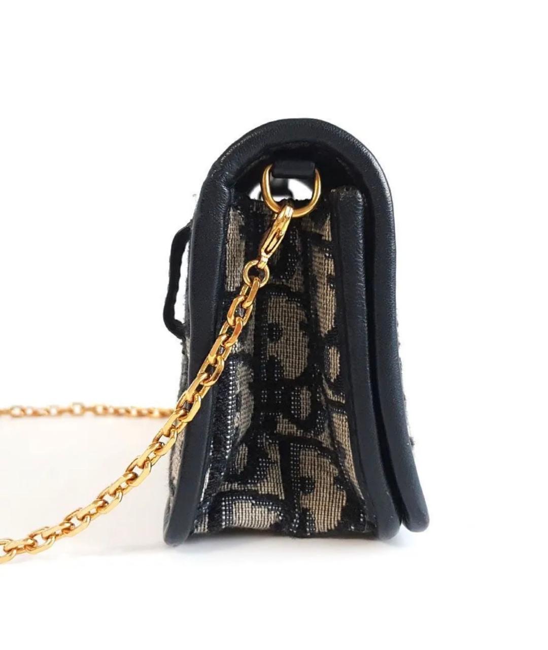 CHRISTIAN DIOR Темно-синяя жаккардовая сумка через плечо, фото 5