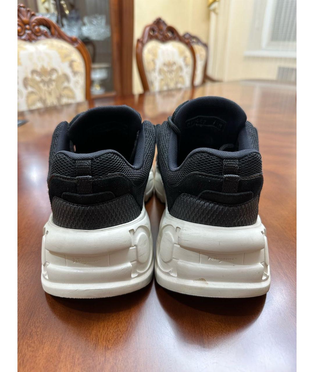 FERRAGAMO Черные текстильные низкие кроссовки / кеды, фото 4