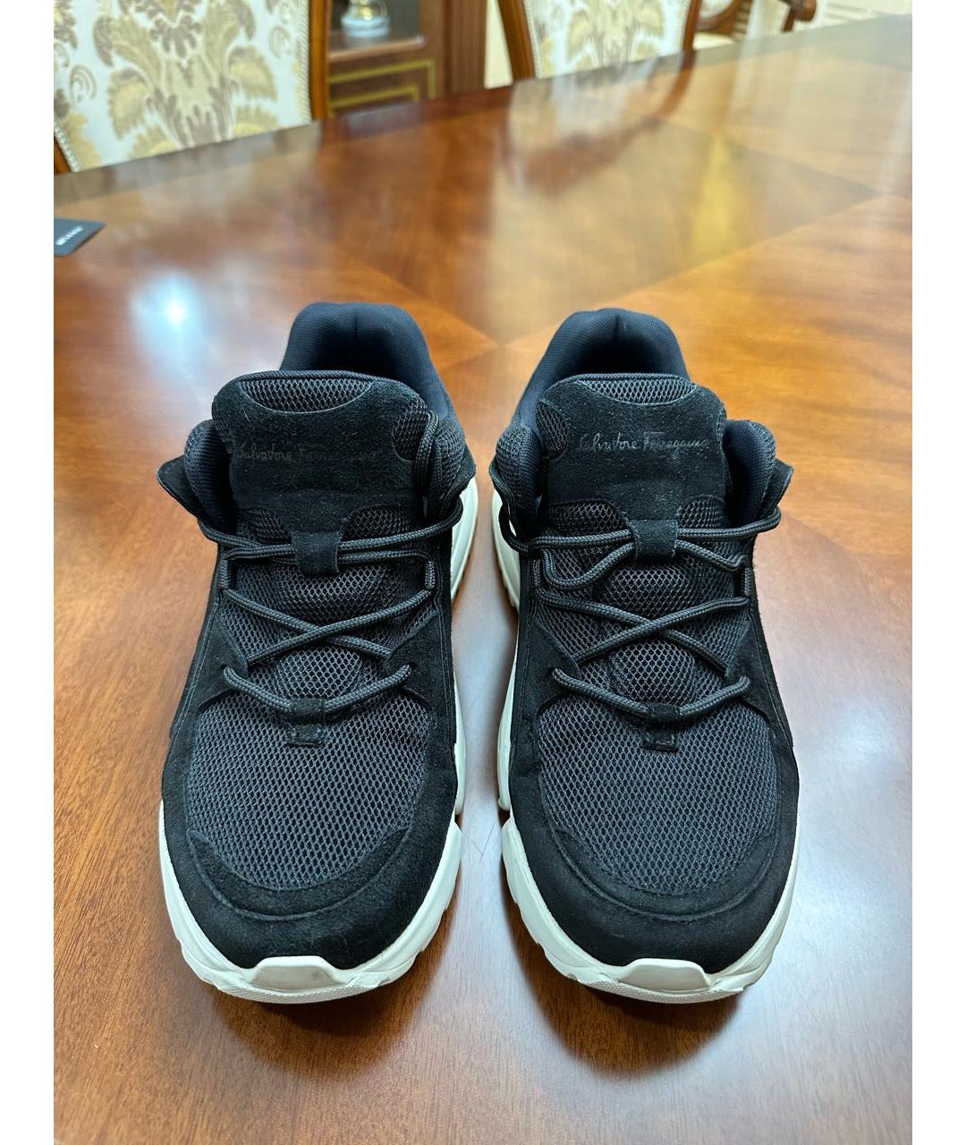 FERRAGAMO Черные текстильные низкие кроссовки / кеды, фото 2