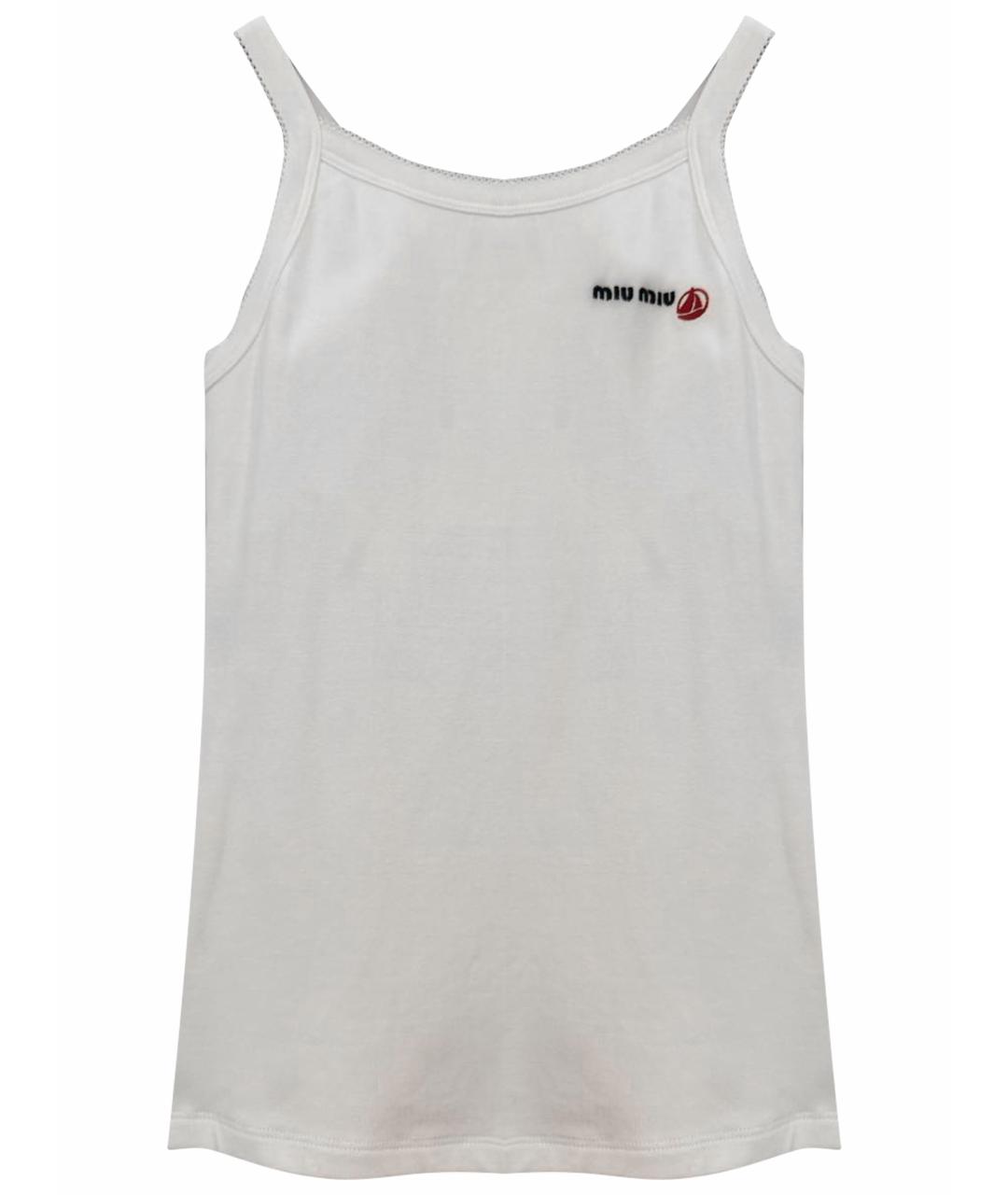 MIU MIU Белая хлопковая майка, фото 1