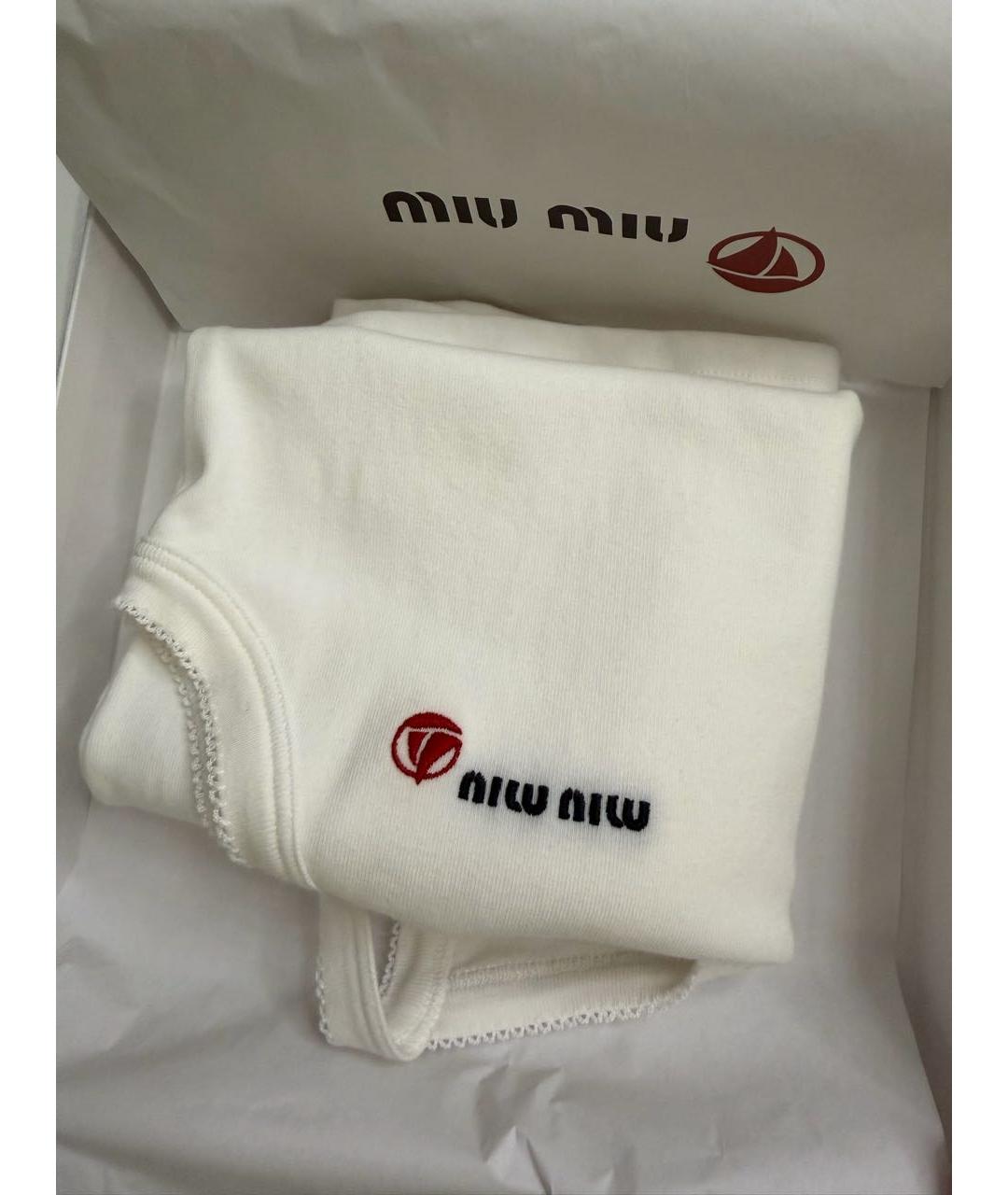 MIU MIU Белая хлопковая майка, фото 7