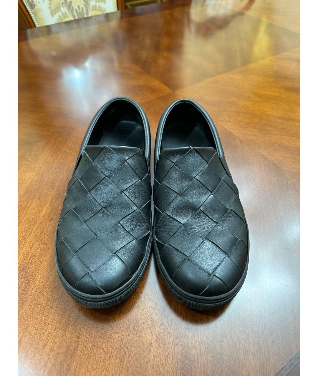 BOTTEGA VENETA Черные кожаные слипоны, фото 3