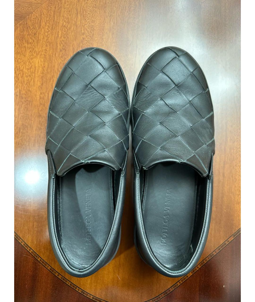 BOTTEGA VENETA Черные кожаные слипоны, фото 4